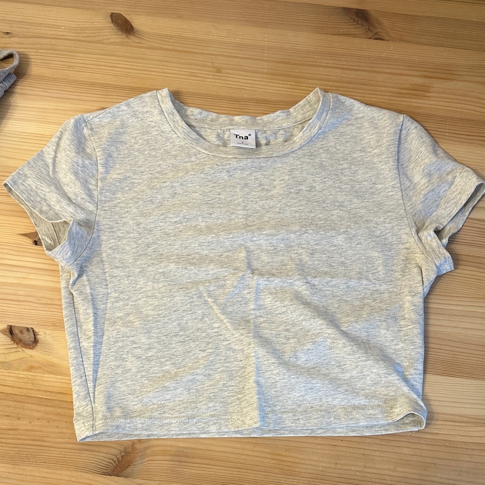 TNA Light Gray Crop Top small